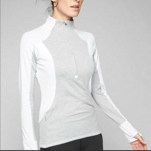 Athleta Running Wild athletic 1/2 zip pullover with key pocket and thumb holes